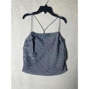 Finders Keepers Blue‎ Gray Spaghetti Straps  Camisole Tank Top Size Medium